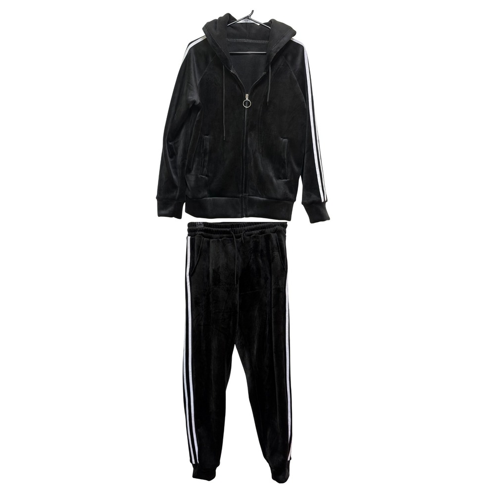 Black Athletic Hoodie & Jogger Set – Comfortable Streetwear‎ Outfit (Unisex)